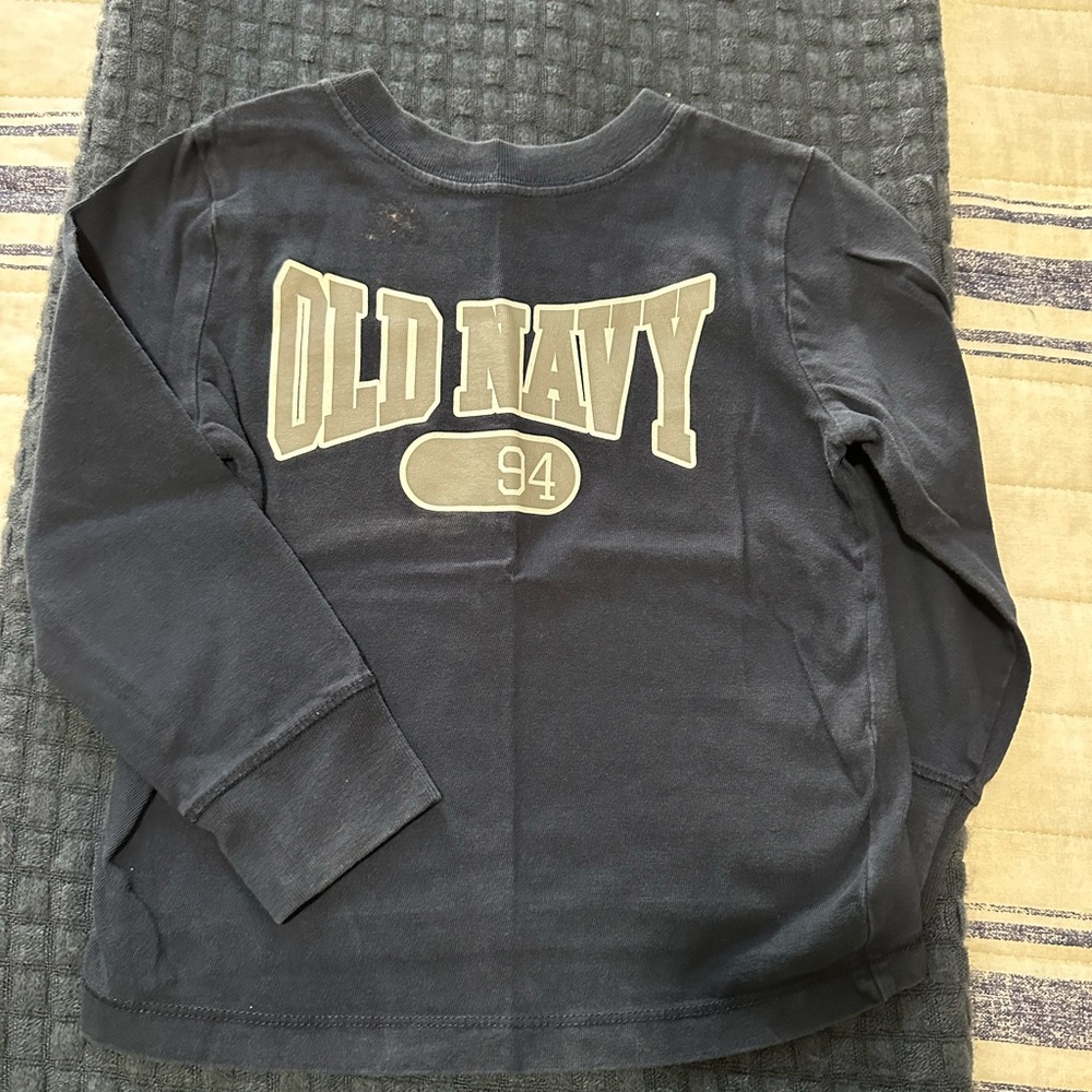 Old Navy Dark Blue Graphic Long Sleeve Tee